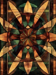 Intricate Geometric Patterns in Bold Earth Tones, Generative AI