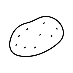 Potato Outline & Silhouette Icons Vector Style with White Backdrop.