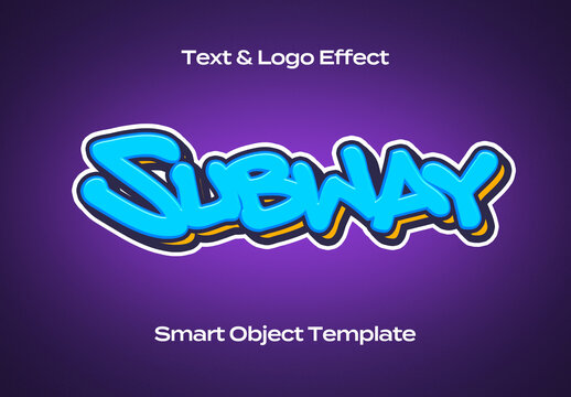 Graffiti Street Wall Mural Text Logo Style Effect Mockup Logotype Template Shape
