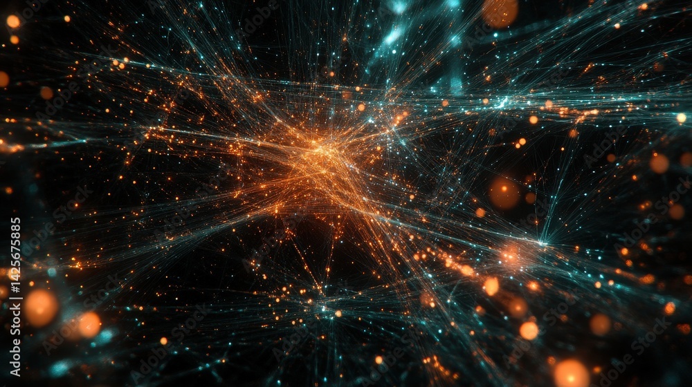 Poster a deep learning neural network processing vast amounts of unstructured data in an abstract digital s