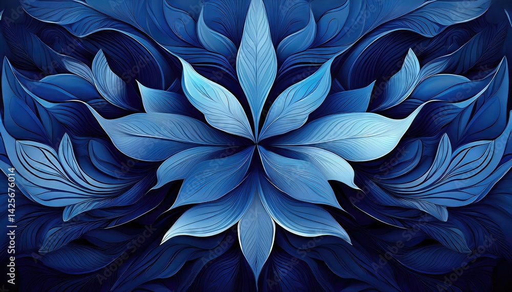 Poster abstract dark blue vector graphics a whirl of moody hues and geometric patterns, emanating an ethere