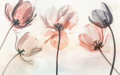 abstract floral background with flowers