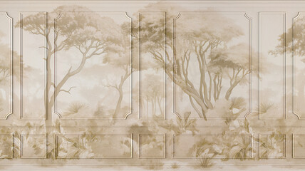 forest panorama with wall frame