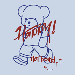 happy bear big day,cartoon illustration