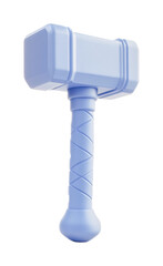 Blue toy hammer with textured grip, cut out - stock png.