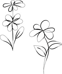 Abstract floral vector illustration with a spring blossom and leaf design