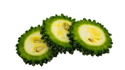 ゴーヤ　輪切り　カット断面　背景透過