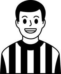 black and white single icon of a boxing referee