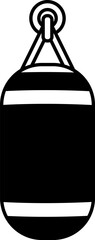 black and white icon of a boxing sandbag