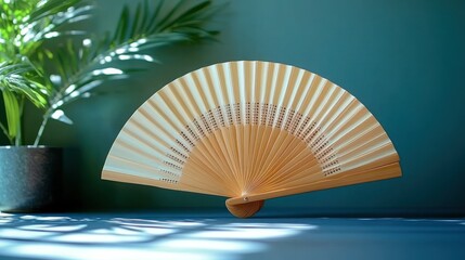 Elegant, traditional paper fan