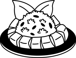 black and white single icon of Mango Sticky Rice