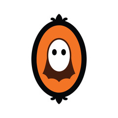 Halloween Ghost In Mirror Ornament Design