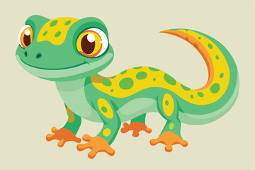 Vector illustration of colorful geckos.