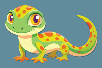 Vector illustration of colorful geckos.