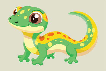 Vector illustration of colorful geckos.