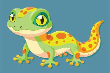 Vector illustration of colorful geckos.