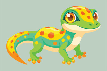 Vector illustration of colorful geckos.