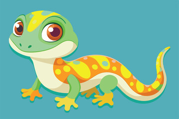 Vector illustration of colorful geckos.