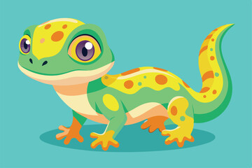 Vector illustration of colorful geckos.