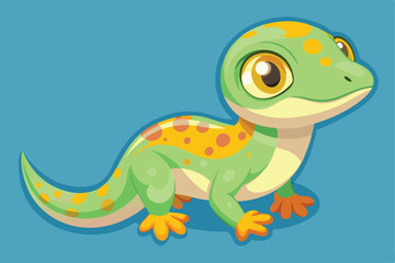 Vector illustration of colorful geckos.