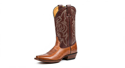 brown cowboy leather boots