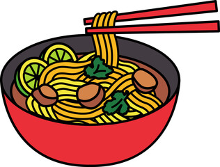 illustration icon of Thai noodles