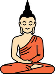 flat icon of Buddha statue