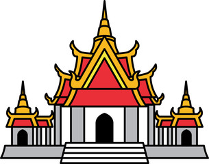 flat icon of Thai temple