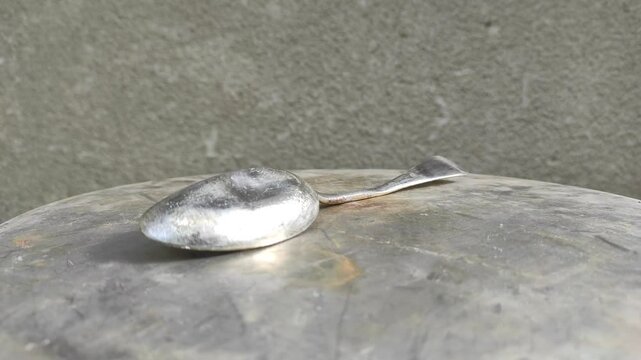 Old silver-plated spoon. Spoon under the brand - art krupp berndorf. Antique spoon. collecting