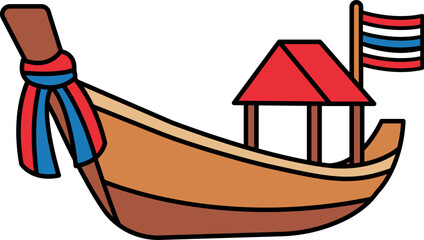 illustration icon of Long tail boat