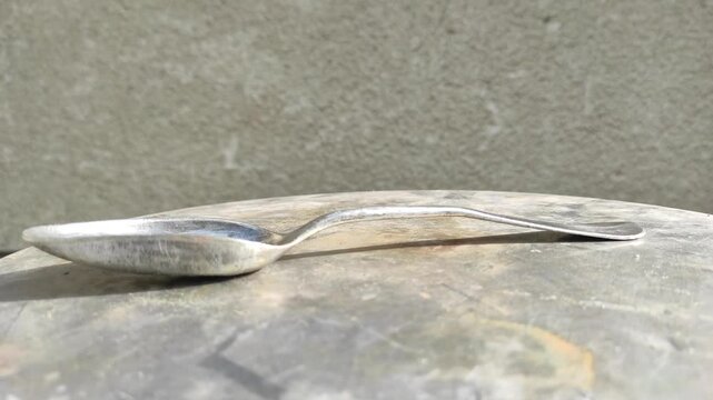 Old silver-plated spoon. Spoon under the brand - art krupp berndorf. Antique spoon. collecting