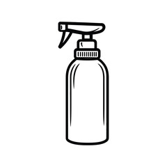 Obraz premium Outline Spray Bottle with Trigger on Transparent Background