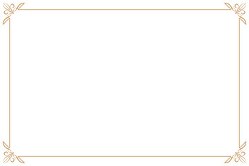 Naklejka premium Elements of ornate vintage frames. Border gold on white classic calligraphy swirls, floral motifs. Design print for greeting cards, wedding invitations, restaurant menu, royal certificates. Set 3