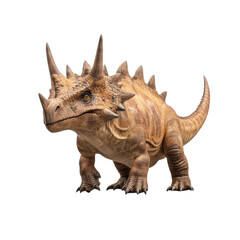 Fototapeta premium Prehistoric Spiked Dinosaur 3D Render Brown Ancient Reptile Paleontological Illustration