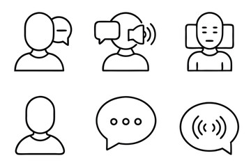 Speaking and Communi Confidence Development Line Art