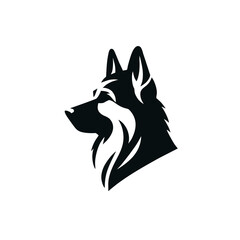Silhouette German Shepherd Logo Side Profile Dog Head Vector Style