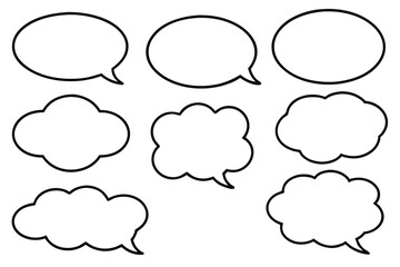 Speech bubble icons simple creative detailed line art