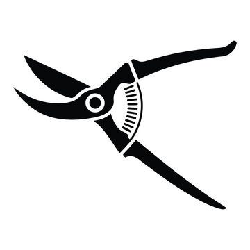 black pruning shears isolated on white clip art preview