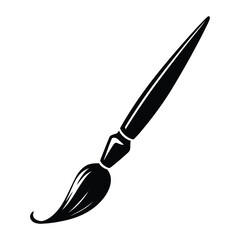 Obraz premium Calligraphy ink brush Silhouette, Vector, Icon, Logo, White Background.
