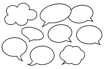 Speech bubble illustrations creative black white line art