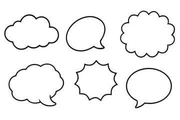 Speech bubble minimalist drawings clean expressive line art