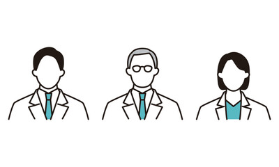 白衣の医師、研究者たち