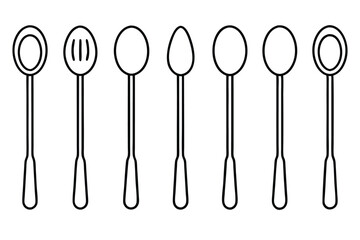 Spoon holds warmth of morning coffee line art