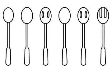 Spoon reflects light in soft curves line art