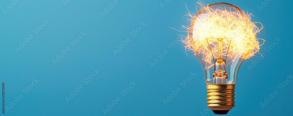 Poster explosion of lightbulb with creativity and crash effect concept. creative light bulb concept symboli