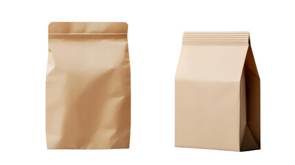 brown paper package bag mock up on white background