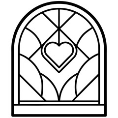 Heart-Shaped Frost on Glass &ndash; Minimalist Line Art