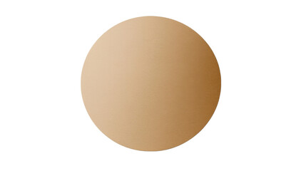 brown round paper sticker label on white background