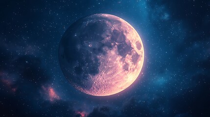 Bright Moon in Outer Space Print High Resolution Image