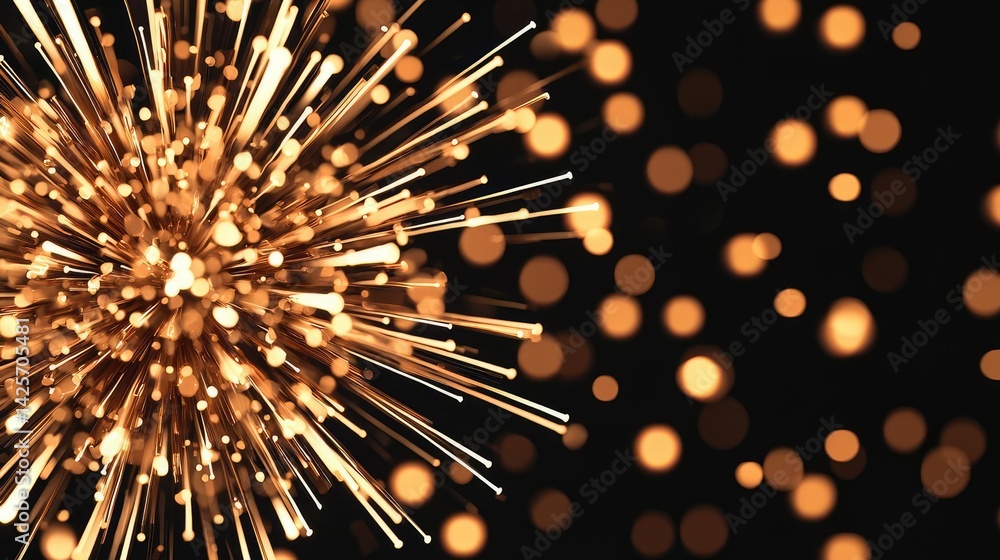 Aufkleber explosion of lightbulb with creativity and crash effect concept. a stunning display of golden sparks